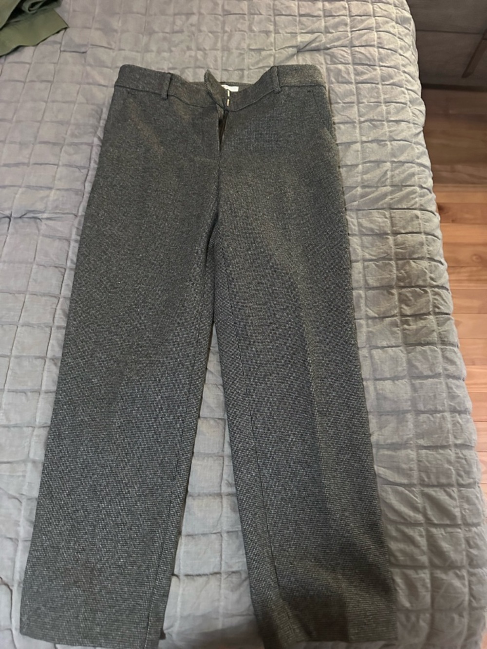 LOFT Gray Straight-Leg Wool-Blend Pants - Picture 2 of 9
